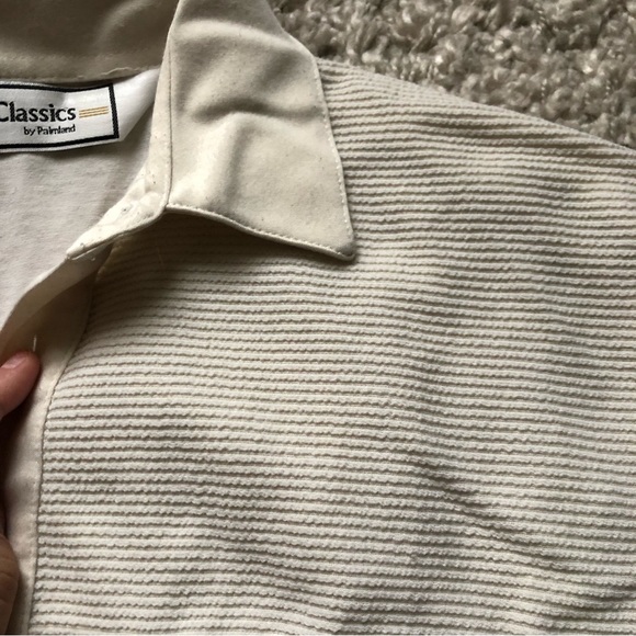 Vintage cream button up polo shirt - Picture 3 of 4